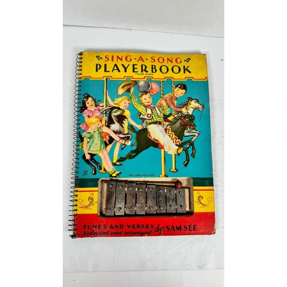 Sing-A-Song Playerbook Sam See 1947 Xylophone Music McLoughlin Bros w/ Mallet